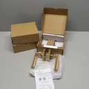 Amerdeco 3 Pack Privacy Door Handles, Champagne Bronze Interior, Knurled Lever, Heavy Duty for Bedroom and Bathroom, Reversible Keyless for Right & Left Side AM0021