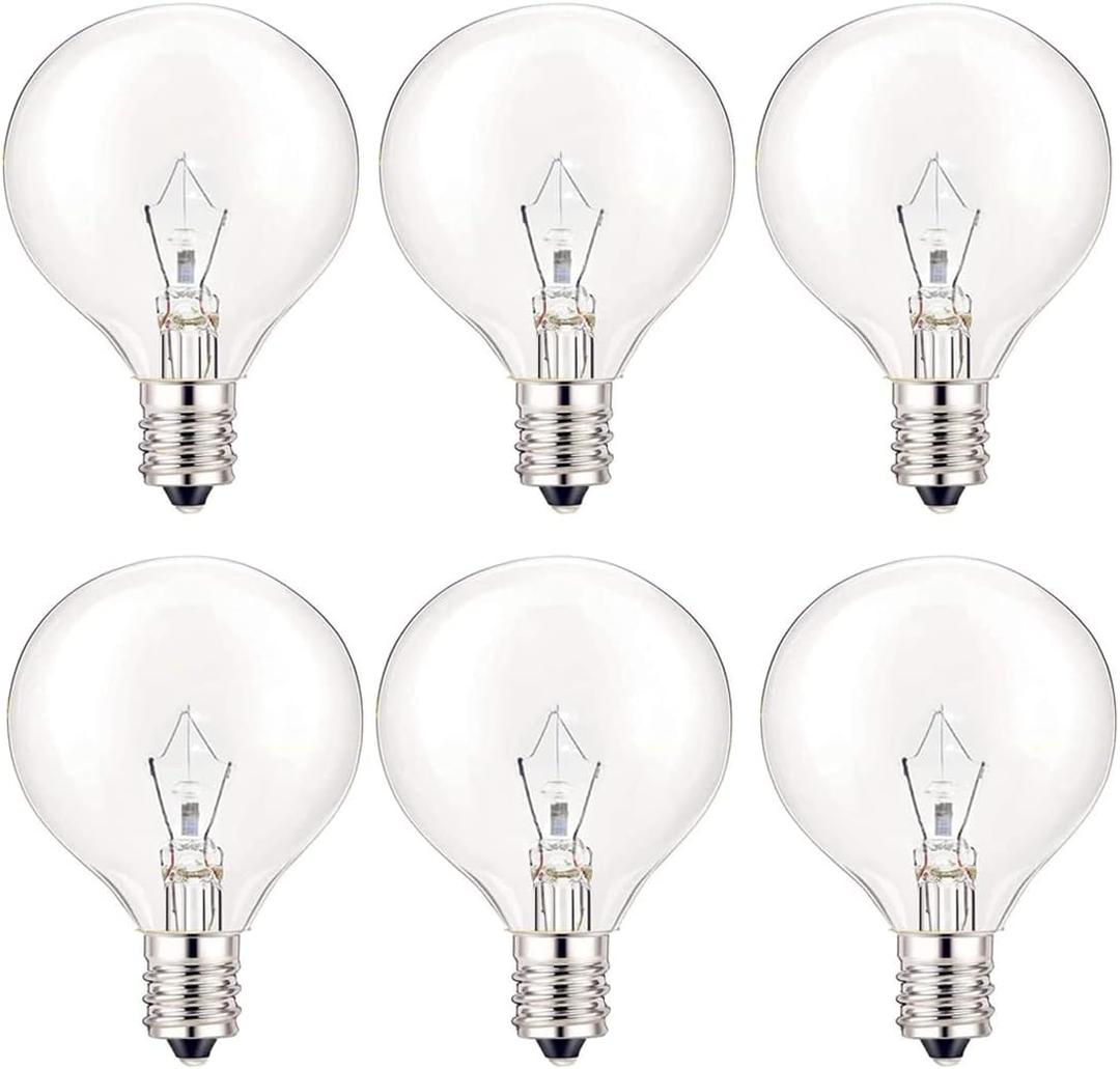 SerBion 20 Watt Light Bulbs for Wax and Candle Warmers, E12 Base Lamp Bulbs for Mid-Size Scentsy Warmer, Dimmable, Warm White, High Temperature Resistance (6 PCS)