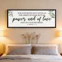 For God Hath Not Given Us the Spirit of Fear Wall Art 40x15 Inch Framed Bible Verse Decor, 2 Timothy 1:7 Christian Wall Decor, Large Scripture Wall Art for Living Room Bedroom, Black