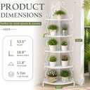Gisafai 5 Tier White Outdoor Corner Plant Stand, 53.5 x 11.8 x 11.8 inches