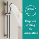 Shower Slide Bar Handheld Shower Head with Hose, 5-Function Hand Shower with Wall Mountshower slide bar,adjustable height shower head (A-round, Brushed Nickel)