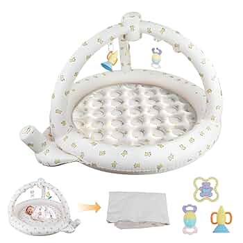 EKEPE Inflatable Baby Play Mat for Babies 0-6 Months, Portable Tummy Time Baby Activity Mat with Built-in Pump and 3 Removable Toys for Sensory Development & Motor Skills - Bear EKEPE Inflatable Baby Play Mat for Babies 0-6 Months, Portable Tummy Time Baby Activity Mat with Built-in Pump and 3 Removable Toys for Sensory Development & Motor Skills - Bear