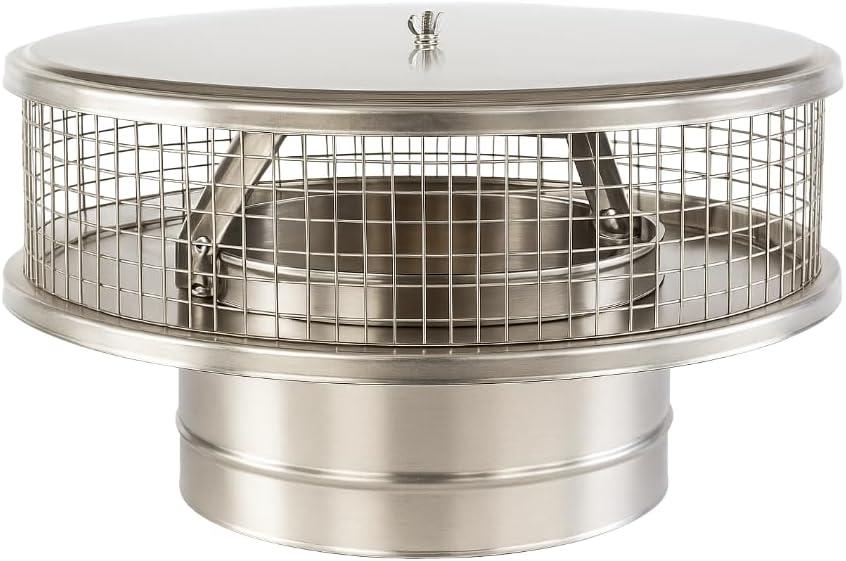 Chimcare Chimney Caps Round Chimney Cap 6" - Stainless Steel for Single Wall Chimneys - Easy Installation with Spark Arrestor Mesh - Fireplace/Wood Stove Use - Durable Chimney Pipe Cap