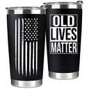 VIWIS Gag Christmas Gifts for Men, Dad from Daughter, Son - 30th, 40th, 50th and 60th Birthday Gifts for Men, Grandpa - Funny Old Man Gift, Old Lives Matter 20oz