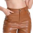 Women's PU Leather Shorts Sexy High Waist Faux Leather Short (XXL)