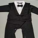 Baby Boy Suit Formal Gentleman Wedding Romper Jumpsuit Set Outfit Tuxedo, 3-6 month 70