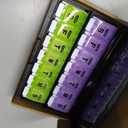 Extra Large Weekly Pill Organizer 2 Times a Day - Remtise Am/Pm Daily Pill Case Medicine Organizer, Push Button 7 Day Pill Box for Pills/Vitamin/Cod Liver Oil/Supplements (Purple & Green)