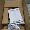 UPGRAVITY Dual Monitor Stand with Built-in Power Outlet, Vertical Stack Freestanding Monitor Mount for 13-32 inch Flat Curved Computer Screen, Metal Base, Height Adjustable, Max VESA 100x100mm