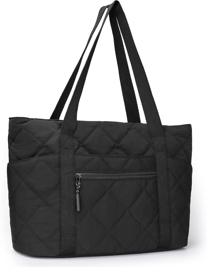 befen Laptop Tote Bag for Women Work, Travel Tote Bags Nurse Puffer Quilted Handbags, Lightweight Waterproof Beach Purse