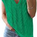 BTFBM Sweater Vest Women Oversized V Neck Cable Knit Casual Pullover Sweaters Fall Outfits 2025 Sleeveless Tops