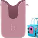 Silicone Phone Holder Compatible with Bogg Bag, Phone Case Holder Charms Accessory for All Bogg Bags and Beach Bag, Phone Holder Attachment for Beach Tote Bags, With 2Pcs Charms & 2Pcs Key Hooks (Blushing)