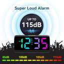 Netzu Loud Alarm Clock for Heavy Sleepers, Plug-in RGB Vibrating Alarm Clocks with Bed Shaker, 5 Dimmers, 2 Alarms and Snooze for Bedrooms Hearing Impaired Deaf Adults (Black)