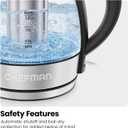 CHEFMAN Electric Kettle - 1.2L 1500W Hot Water Tea Pot with Infuser, BPA Free, Auto Shut Off, Boil-Dry Protection, Removable Lid, LED Light, Cordless Glass Electric Tea Kettle Stainless Steel