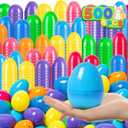 Jumlys 500 PCS 3.15" Plastic Easter Eggs Bulk, Fillable Colorful Eggs with Hinge, Empty Easter Eggs in 8 Colors, Perfect for Easter Hunt, Basket Stuffers Fillers and Easter Theme Party Favors