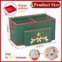 Christmas Ornament Storage Box Fits 128-3'' Holiday Ornaments Christmas Ornament Organizer Storage Box Christmas Decorations with Dividers (Green)