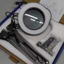 Upgraded 15X 10X Magnifying Glass with Light and Dust Cover, Clamp on Lighted Magnifier 84 LED 5 Color Dimmable Hands-Free Magnifying Glass Desk Lamp for Reading Craft Hobby Close Work