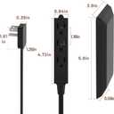 Flat Plug Power Strip Wall Outlet, 3 AC Outlets, Ultra Thin Extension Cord, Multi Socket Extender for Home Office, Dorm Room Essentials for Girls and Boys (Black 3ft)