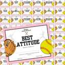 Tenare 60 Pcs Softball Achievement Awards Certificate End of Season Sports Softball Certificate of Appreciation for Teachers Employees Sports Team Gifts Party Celebrate Supplies, 8 x 10 Inches