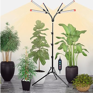 Orchbloom 10Head Grow Light with Stand and Timer, 90 Watt Power Home Plug LED Grow Lights for Indoor Plants for Tall Houseplants, Bonsai Tree, Seed Starting, 24"64" Adjustable Height