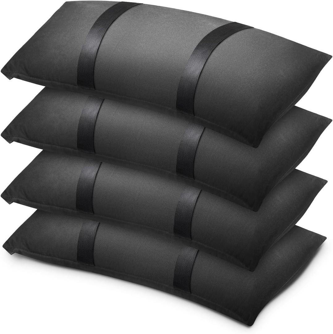 200 LBS Umbrella Base Weights Sandbags, 4 Packs Sand Bags for Weight, Weatherproof Fillable Heavy Duty Weight Sandbag for Outdoor Furniture Backyard Umbrella Garden Trampoline Poolside Accessories (Black)