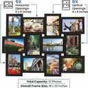 MELANNCO Collage Picture Frame for Wall, Holds 12 Photos - Six 4x6 and Six 6x4 Images, 18x23 Inch Black Plastic Frame, Hang Horizontal or Vertical, Gallery Wall Decor
