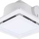 FEITON Square Bathroom Exhaust Fan with Light, 160 CFM 35W 4 Inch Duct, 100-240V 1.0 Sones Quiet Bathroom Ceiling Fan, Shower Fan Light Combo(Mounting Hole: 10.2 x 10.2 Inches)