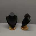 Juexica Necklace Display Stand Bamboo Jewelry Bust for Vendors Necklace Holder for Selling Home Trade Organizer(Black,9.2 * 6.1 Inch)