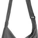 Crossbody Crescent Bag for Women Men Trendy, Crescent Sling Bag with Adjustable Strap, 2 Zippers Lightweight