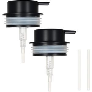 BosilunLife Soap Dispenser Lid Pump Replacement Rust Proof Black Plastic Liquid Dispenser Lid for BosilunLife 12 oz Wide Mouth Liquid Dispenser - 2 Pack