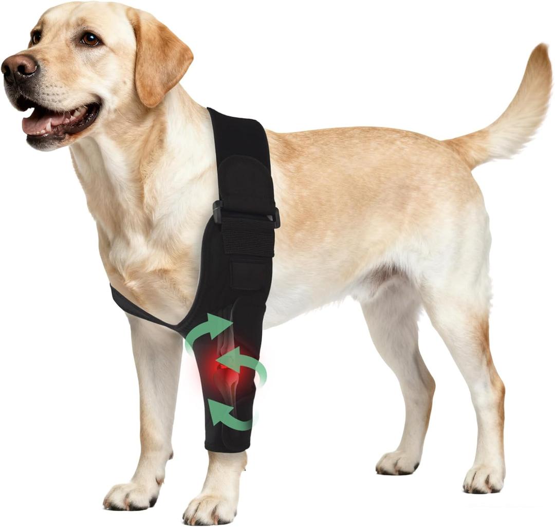 Adjustable Dog Elbow Brace with Shoulder Support,Dog Front Leg Brace for Torn Ligaments, Arthritis,Post-Operative Rehabilitation, Pressure Sores(Left Leg,XL) (Extra Large)