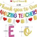 Teacher Appreciations Week Banner, Thank You to Our Amazing Teachers Banner, Teacher Appreciations Week Party Decorations, Thank You Teachers Decor for Classroom, NO-DIY