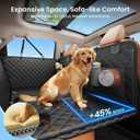 REEVAA 2.0 Hard Bottom Back Seat Extender for Heavy-Duty Dogs, Dog Car Seat Cover with Cushion Sponge, Waterproof Dog Hammock with Mesh Window for Car, Universal Fits for Crew Cab Truck/SUV, XL, Black