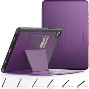 SEYMAC stock Case for Samsung Galaxy Tab A9+ Plus 11'', Auto Sleep/Wake Case with Magnetic Multi-Angles Stand, Card Slot for Galaxy Tab A9+/ A9 Plus 11'' SM-X210/X216/X218, (Purple)