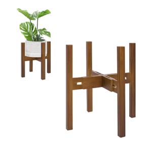 Adjustable Plant Stand Indoor,Bamboo Mid Century Modern Plants Stands, Stable Plant Holder,Fit 8 9 10 11 12 inch Pots (Pot & Plant Not Included)