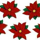 Dress It Up 2951 5 Piece Red Poinsettias Buttons, Varies