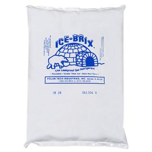 Ice-Brix Leakproof Cold Packs, 8" x 6" x 1-1/4", Reusable and Food Safe (Case of 12)