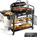 Leteuke Grill Cart for Blackstone Griddle, Portable Outdoor Grill Table
Foldable Cart Table with Wheels for Ninja, Griddle Stand Fit 17 Inch Or 22 Inch, BBQ Prep Tables with Seasoning Tray