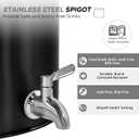 2.5 Gallon Stainless Steel Water Crock, Countertop Water Dispenser for 3-5 Gallon Bottle, Water Bottle Beverage Dispenser with Stainless Steel Spigot & Lid for Parties Lemonade, Home Water