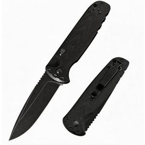 Folding Pocket Knife for Men with Serrated Clip Blade, EDC Pocket Knife for Outdoor Tactical Survival and EDC, Survival Knife Liner-Lock Belt Clip, Survival Outdoor Fishing Hiking Women Men4300BK