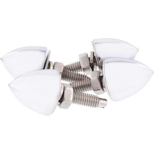 United Pacific Universal Chrome Bullet License Plate Fastener Screw Caps for Standard License Plates, 1-inch Stud w/Metric M6 x 1.0 Threads - 4 Pack, Silver, (10889)