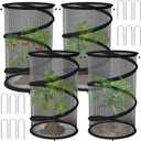 4 Pack Pop up Plant Guard Covers Tent from Animals Black, 19.6" x 11.8" Foldable Plant Protectors Mesh Net, Garden Plant Enclosure Protection Cage with Stakes & Carry Bag for Outdoor Plants