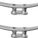 Laorde Boat Dock Cleats Galvanized 8"/10"/12" Large Cast Iron Dock Cleats Marine Grade Rope Cleat for Mooring, Pier, Deck, Tie Down (10 inch 2 Pack)