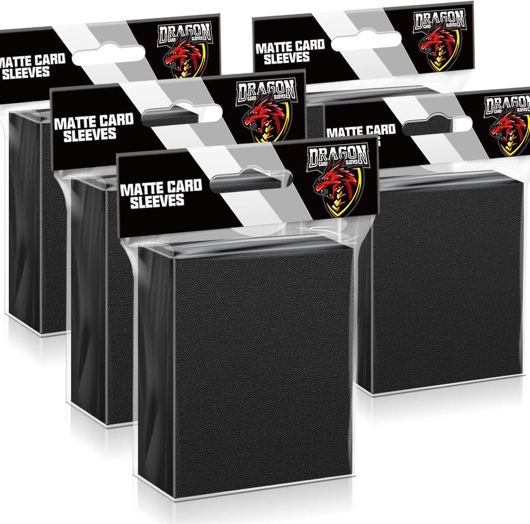500 Pcs Black Card Sleeves Toploaders for Trading Card, Matte Card Sleeves Deck Card Protectors Compatible with Baseball Cards, Sports Cards, Game Card