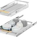 iPEGTOP 2 Pack Pull Out Cabinet Drawer Shelf Organizer, Extendable Sliding Slide Out Pantry Shelves Storage Heavy Duty for Kitchen Cabinets Under Sink, Adjustable Width 12.1~18.4" W x 22.4" D