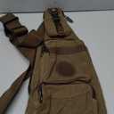 Hebetag Leather Sling Bag Crossbody Backpack for Men Women Travel Outdoor Camping (#39brown(canvas))