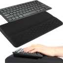 Keyboard Wrist Rest with Ergonomic Height - Computer Keyboard Stand & Soft Cushioned Pad for Wrist Pain Relief - Non-Slip Typing Support for Office, Gaming & Home (Black)