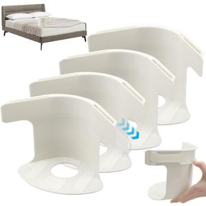 Lock Sheet Holders,Bed Sheet Lock Clips, Sheet Holders Keep Sheets Firm & Tight, Heavy Duty Bed Sheet Holder Corner Fitted Sheet Straps Fit All Mattress Size (4, White)