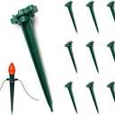 200 Pack Christmas Light Stakes, 4.5 Inch Lighting Stakes for C7 C9 Christmas Lights Outdoor, Yard Stakes,Garden,Lawn,Pathway, Patio, Path, Walkway, Christmas Decoration Green