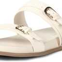 The Drop Women's Avona Two Strap Slide Sandals (6.5, Cream)