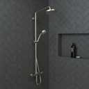 hansgrohe Croma Shower Faucet Set with Handheld Shower, Rain AirPower Spray, QuickClean Showerpipe Shower Set in Brushed Nickel, 27185821